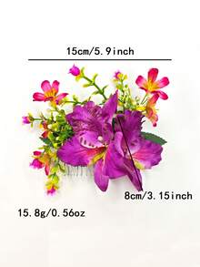 新款波西米亚风仿兰花发梳，沙滩度假新娘发饰，梳子，发梳，侧梳，发饰，学习用品，头部饰品 - 彩色 - 查看 10