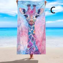 1 Pc Creative Popular Printed Beach Towel, Soft & Comfortable, Lightweight, Sand Proof, Super Absorbent Beach Blanket, Suitable For Travel, Swimming, Surfing, Yoga, Camping, Sunbathing, Beach Accessories, Outdoor Travel Essential Gift