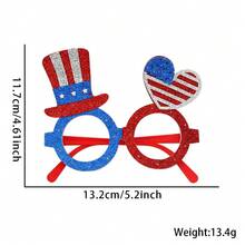 新款派对眼镜、爱国眼镜、摄影道具、红蓝白主题派对、周年纪念装饰万圣节 - 多色 - 查看 3