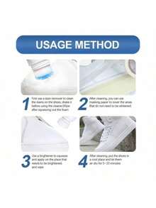 1 Frasco de Limpador e Polidor de Sapatos Sem Água, Líquido de Limpeza Branqueador, Limpeza e Polimento Rápidos para Sapatos, Portátil - Azul e branco - Ver 5