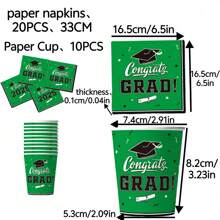 30pcs/Set Party Disposable Paper Napkins, Cups, 6 Colors (20pcs Napkins, 10pcs Cups), Suitable For Theme Parties, Gatherings, Daily Use, Home