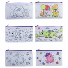 1 套 DIY 涂鸦包套装 - 彩色可重复使用动物艺术派对礼品袋 - 无纺布帆布袋，返校 - 彩色 - 查看 7