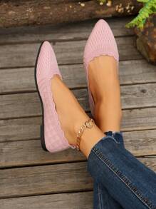 Nuevos zapatos planos de vacaciones elegantes y sólidos con volantes/volantes, adecuados para uso tanto en interiores como en exteriores, para todas las estaciones