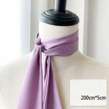 1pc Women Casual Versatile Extra Long 2m Headband, Solid Color Bohemian Style Scarf As Waist/Neck Decor, Bag Accessory, Gift Wrapping Ribbon Hair Band Turban Headband Sweatband, Hairband Fall Winter Hair Accessories For Women For Vacation Outfits Woman Women Bandana Soft Headwrap - Multicolor - View 10