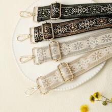 3.8厘米/1.5英寸宽黑色、棕色、米色花卉3D提花图案可调节、可拆卸肩带、可旋转，适用于包、相机、仪器、旅行配件、摄影爱好者礼物、送给她的礼物 - 彩色 - 查看 3