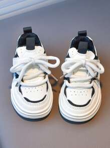 1 Pair Of Children's Casual Sports Shoes, Suitable For Daily Travel To School, Low Cut, Boys' Sneakers, Anti Slip, Wear-Resistant, Fashionable Multifunctional Board 2025 Fashionable New Style Suitable For All Seasons