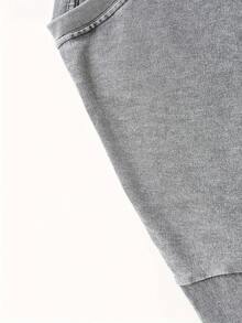 JESUS Men's Washed Cotton T-Shirt, 100% Cotton, Casual Sports Style Top T-Shirt,  Fashion Street Style, Suitable For Travel And Sports Wear - Grey - View 6