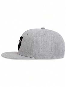 1pc Men's Beard Embroidered Adjustable Outdoor Sun Hat, Casual Hip Hop Hat For Spring & Autumn - Grey - View 4