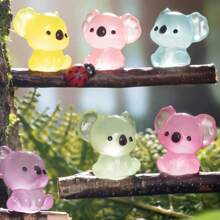 5/10/20/30pcs Luminous Mini Resin Koala Miniature Figures Tiny Koala For DIY Garden Micro Landscape Aquarium Plants Ornament Decoration Party(Random Color),Resin Animals,Koala,Mini Animals