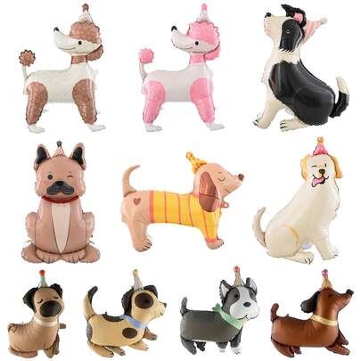 20pcs/4pcs/2pcs/1pc Pet Dog Birthday Party Foil Balloons, Husky/Dachshund/Bulldog/Poodle/Labrador/Shepherd Dog And More Varieties, Pet Shaped, Paw, Bone Designs, Suitable For Pet Theme Party Decor, Anniversary Decor, Birthday Party, Balloon Decorations, Garden Tea Party, Wedding Season Decor, 2025 Graduation Decor, Mother's Day, Happy Dogs, Party Favors, Party Supplies, Room Decor, Christmas