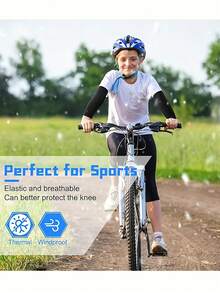 1pair Elastic Kids Arm Sleeves Sun UV Protection Solid Color Sun Protection Ice Cuff Girls Boys - Multicolor - View 3