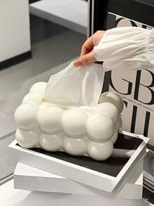 1 件豪华创意塑料纸巾盒架、现代家居和汽车收纳架、装饰性客厅桌饰、优质独特设计纸巾分配器