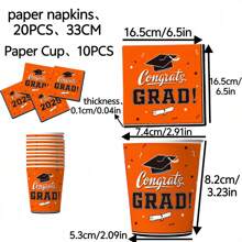30pcs/Set Party Disposable Paper Napkins, Cups, 6 Colors (20pcs Napkins, 10pcs Cups), Suitable For Theme Parties, Gatherings, Daily Use, Home