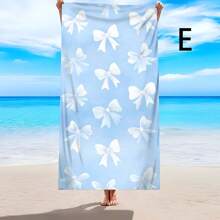 1pc Creative Printed Beach Towel, Soft Comfortable Lightweight Anti-Sand Beach Towel, Super Absorbent Beach Blanket, Suitable For Travel, Swimming, Diving, Surfing, Yoga, Camping, Sunbathing, Beach Accessories, Outdoor Travel Essential Gift