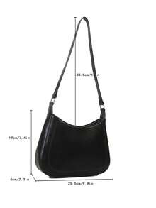 Women's Casual Chic Vintage Color Block Shoulder Bag For Everyday Use - Black - View 4
