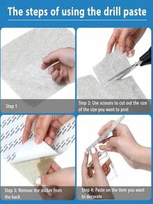 1pc Shiny Crystal Rhinestone Sticker, DIY Decor For Car, Furniture, Cup, Photo Frame, Self-Adhesive Glitter Jewel Sticker, 4.5 X 9.37 Inch/8.96 X 9.37 Inch (White) - White - View 7