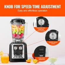 Professional Blender, Commercial Countertop Blenders, 68 Oz Glass Jar Blender Combo, Stainless Steel 3 Functions Blender, For Frozen Drinks, Shakes, Smoothies, Peree, And Crush Ice, Black - Three functions black - 查看 4