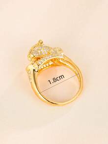 1pc Women's Fashion Leopard Animal Design Ring, Elegant And Unique Suitable For Party Or Banquet Wear