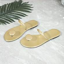 女士休闲纯色系带派对百搭人字拖