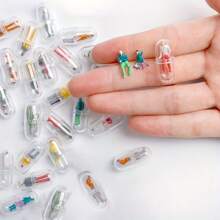 26pcs/46pcs/ 66pcs Random Transparent Capsule 3D Unique Cute And Interesting Character Statue Set Mini Character Statue Miniature Scene Character Model Perfect Prop For Micro Landscape, Unique Thanksgiving Christmas Gift