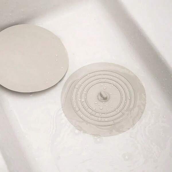 2/4 Stücke Badewannenstopfen, 15,4cm große Silikon Ablaufstopfen mit Haarsieb und flacher Saugabdeckung für Küche, Badezimmer und Waschraum