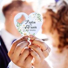 1 PIEZA Texto personalizado, felicitaciones de cumpleaños, aniversarios de bodas y de pareja, regalos de pareja, abrebotellas, pegatina personalizada con forma de corazón y patrones florales y de plantas para el refrigerador, pegatinas para refrigerador, imán de abrebotellas personalizado, regalos para fiestas, bolsas de regalo y pegatinas gratis, imán de abrebotellas de recuerdo de boda, abrebotellas para el refrigerador personalizado, recuerdos de fiesta de boda para invitados, recuerdos de fiesta de bodas, regalos de bodas