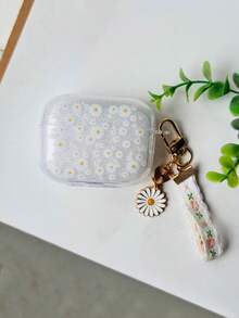 Summer Daisy Pattern Clear Case Compatible With AirPods Comptible With Airpods1/2 AirPods Pro - White - View 8