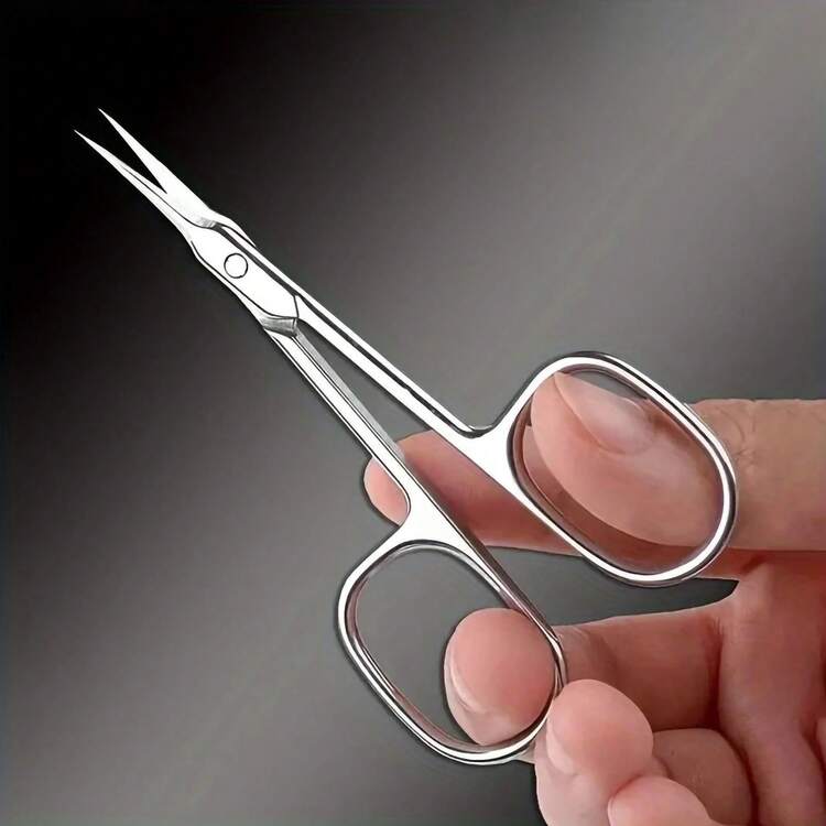 1 pieza Tijeras mini profesionales de acero inoxidable con hojas curvas y afiladas y mango cómodo, adecuadas para recortar uñas y callosidades en el hogar - Multicolor - Añade 2