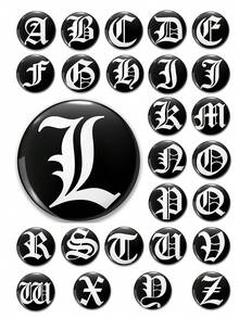 1pc 26 Letters Initial Alphabet Pattern Badge Brooch, Women Lapel Pin, Bag Charm, Clothing Accessory, Funny Gift For Friends, Family, Teachers, Classmates - Black and White - View 4