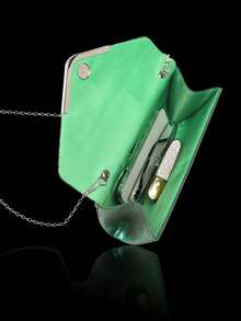 Women's Rhinestone Evening Clutch, Set Of 4 Rhinestone Ear Clips Bridal Wedding Choker Bracelet Pendant, Sparkling Purse, Perfect For Party, Wedding, Prom, Dinner/Banquet, Wedding Dress, Formal Wear, Prom Dress, Birthday Dress - Dark Green - View 7