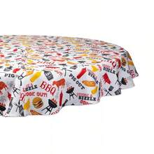 Bbq Fun Print Outdoor Tablecloth 60 Round - 1 - View 4