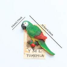 鹦鹉冰箱贴、逼真动物磁性贴纸、鸟类装饰、家居装饰、厨房装饰品、动物园礼品 - 彩色 - 查看 10