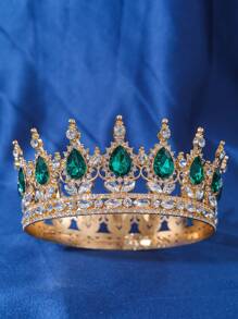 1 Stück Damen Stirnband mit Strass-Krone Dekor, luxuriöse Kopfbedeckung mit königlicher Krone, eleganter Braut-Haarschmuck für Veranstaltungen, Partys und Festlooks