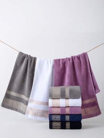 1/5pcs Rectangle Towel, Multi-Color, Minimalist, Jacquard Plaid Pattern, Absorbent & Quick Drying, Soft, Suitable For Bathroom, Kitchen, Travel, Holiday Gift, Gym, Outdoor, Hotel, Salon, Unisex, All Season,School,Back To School,Travel,Travel Essentials,Home Essentials,Towel,Skin Care