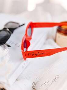 5 件/3 件/1 件个性化字母/数字字母印花时尚眼镜，豹纹户外防紫外线眼镜，适合单身派对、婚礼、海滩度假、休闲购物、女孩、妈妈、女友礼物 - 彩色 - 查看 3