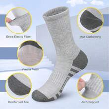1 Par / 5 Pares / 10 Pares / 15 Pares / 20 Pares Meias Masculinas de Cano Médio, Meias Unissex Antimicrobiana, Absorventes de Umidade e Respiráveis, Adequadas para Corrida, Exercícios, Jogos de Bola, Ciclismo e Uso Diário
