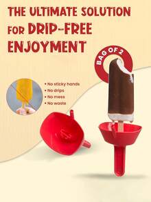 防滴漏冰棒架，可重复使用的冰棒架，带 2 个插槽和吸管，防滴漏冰棒架，冰淇淋棒防滴漏冰淇淋架冰棒架，春夏必备冰淇淋小工具