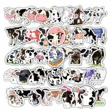 60 Peças Adesivos com Estampa de Vaca, Desenho Fofo de Vaca para Case de Celular, Laptop, iPad, Diário, Decoração de Copo de Bebida e Projetos DIY, Material Escolar, Volta às Aulas