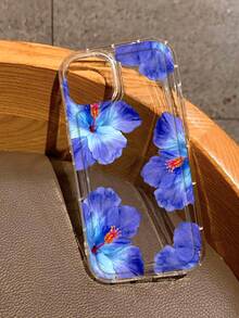 Custodia trasparente con stampa di fiori di ibisco blu compatibile con iPhone 16/11/12/13/14/15/15pro/15 Plus/15 Promax/7plus/8plus/X/Xs Max/Xr/11pro/12pro/13pro/14pro/12mini/13mini/11promax/12promax/13promax/14promax/14plus/6/6s/6plus/7/8/16Pro/16plus/16promax/Se e compatibile con Samsung Galaxy/A54/A14/A12/A13/A15/A32/A33/A24/A52S/S20/S21/S22/S23/S24/S23Plus/S24ultra, versione internazionale, non la versione domestica - Multicolore - Visualizzare 2