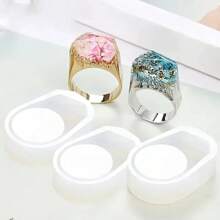 3 Peças Moldes de Anel de Silicone para Resina Epóxi, Produção de Joias de Cristal DIY, 3 Tamanhos Diferentes de Moldes de Anel, Moldes de Fundição de Pulseira Feitos à Mão Sem Cobrança, Acessórios de Joias