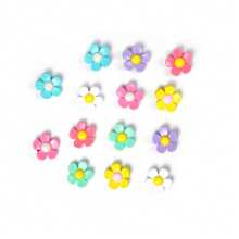 7/14pcs Cute Cartoon Flower Shoe Charms - Random Color PVC DIY Accessories, Fit For Clogs, Sandals And Beach Bags - Birthday, Christmas, Valentine's Day, Halloween Gifts, Adorable Shoes