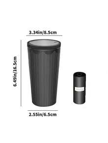 1 Set Cup Shaped Car Trash Can, Wall Mounted Garbage Container With Lid & Trash Bag, Cute & Practical Automotive Trash Can & Garbage Bags, Car Interior Decoration, Auto Organizer