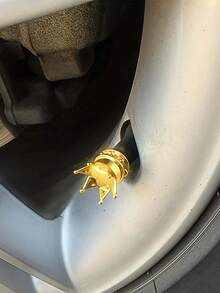 Set de 4 tapas de válvula en forma de corona real, diseño creativo de corona real para cubrir las válvulas de los neumáticos, tapas de aire a prueba de polvo de plástico para ruedas de vehículos, compatibles con coches, motos y bicicletas