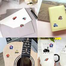 Disney 500 piezas/rollo Pegatinas de dibujos animados encantadores de Coches de Disney, pegatinas de etiqueta para niños, etiquetas de juguete Kawaii, suministros para decoración DIY, regalo divertido para niños