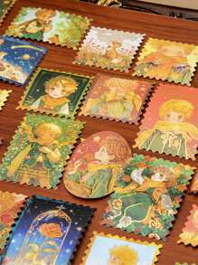 30pcs Gold Foil Themed Sticker Pack, Your Astrology Series, Suitable For Gifts, Office, Home, Marking, Labels, Classrooms, Entertainment Toys, Student Diaries, Vintage Creative, Envelopes, Sealing Stickers,School Supplies,Back To School