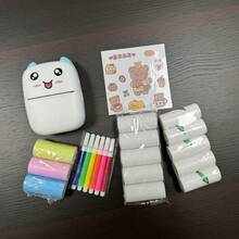 多功能便携式迷你无线照片打印机 - 用于标签和笔记的即时热敏打印，紧凑轻巧的设计，无线连接，无墨水，USB 充电，非常适合日记、学习工具和纪念礼物、旅行打印设备 | 别致的设计 | 耐用的热敏纸 - 彩色 - 查看 10