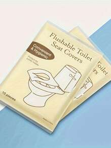 10/50/100 pièces Housses de siège de toilette jetables pour le voyage - Housses de siège de toilette portables pour les voyages et les hôtels, grande taille, imperméable, couvre-siège de toilette jetable universel en papier, décoration de salle de bain d'été
