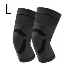2pcs Breathable Knee Sleeve, Non-Slip Elastic Compression Knee Brace, Suitable For Men And Women, 100% Knitted Polyester Fabric, Ideal For Running, Basketball, Volleyball, Weightlifting, Fitness - Pink & Gray Gym Accessories Knee Support Sports Knee Pads Gym Knee Pads