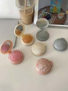 Marble Massage Comb, Hair Brush With Mirror, Lightweight Travel Comb, Portable Folding, Makeup Brush, Beauty Bag, Suitable For Styling And Massage, Abs Plastic, Suitable For Women, Must-Have For Going Out, Travel Accessories. Summer Travel Essentials Workout School Supplies Camping Holiday Essentials Vacation Cruise,Back To School,Travel Holiday Essentials,Hair Accessories For Women,Brush,Hair Brushes,Edge Brush,Brush Hair,Hair Comb,Comb Hair,Detangling Brush,Ball Brush,Mini Hair Brush,Hair Brush Set,Wooden Comb,Hair Brush, Brush, Comb, Slick Back Brush, Hairbrush, Edge Brush, Brush Hair, Hair Comb, Hair Brush Set, Comb Hair, Mini Hair Brush, Detangling Brush, Hair Brushes, Hair Products, Hair Tools, Hair Stuff, Hair Care, Curly Hair Brush, Barber, Barber Accessories, Hairdressing Equipment,Travel Essentials,Hairstyle,Hairdressing