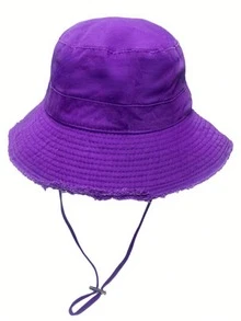 1pc Women's Drawstring Fur Edge Bucket Hat Soft Fabric Windproof Sunshade Outdoor Fashion Elegant Gift - Multicolor - View 20